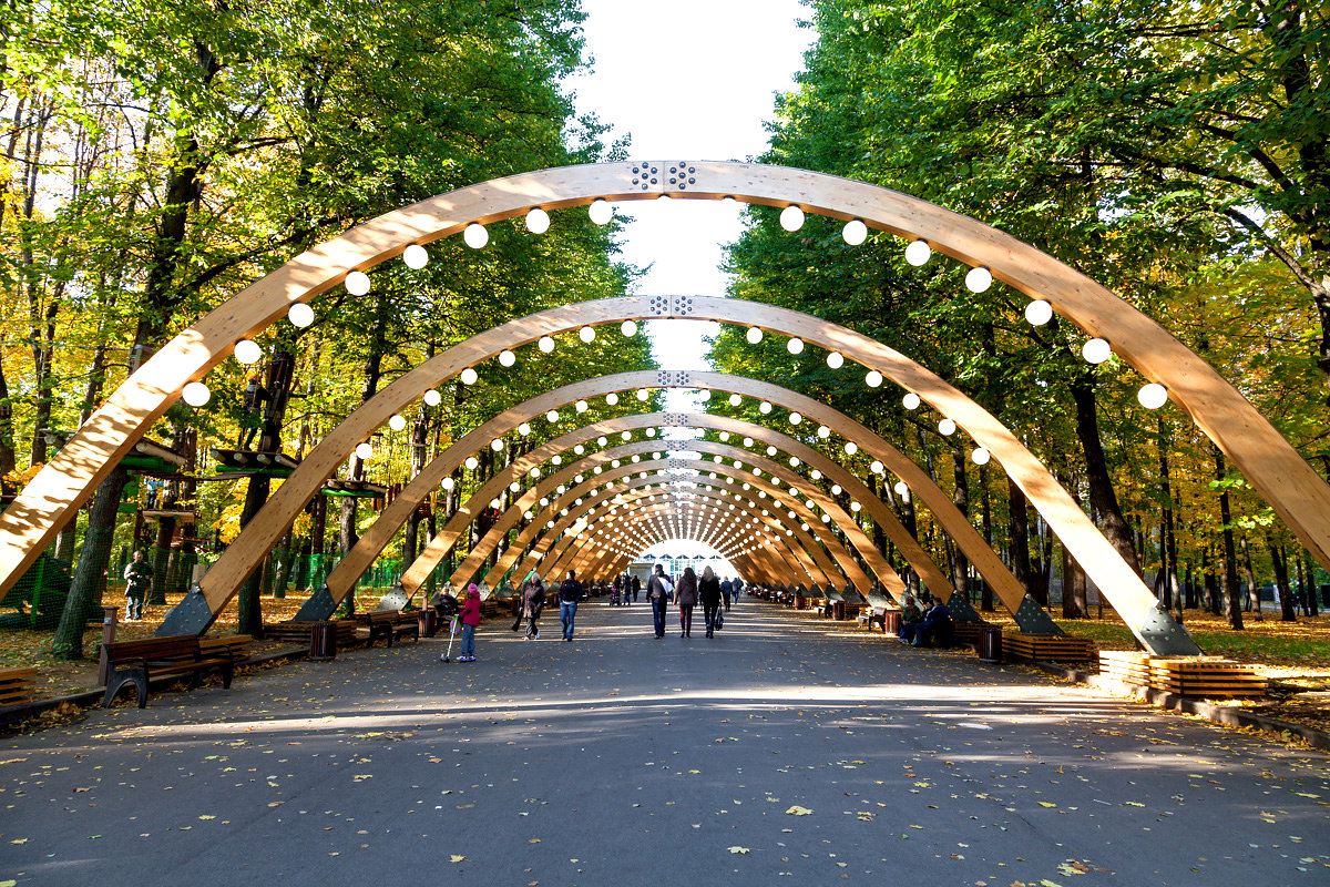 Деревянная арка в парке Сокольники