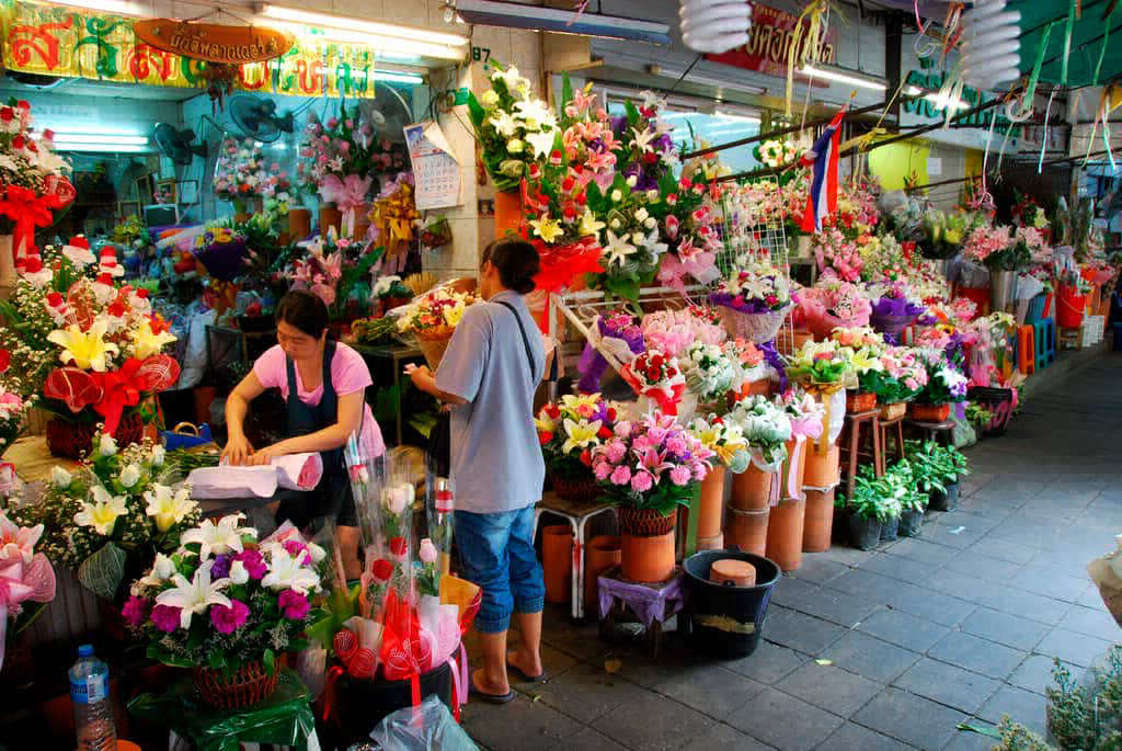 Pak Khlong Market цветочный рынок в Бангкоке