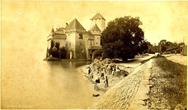 Шильонский замок в конце XIX века, вид с востока