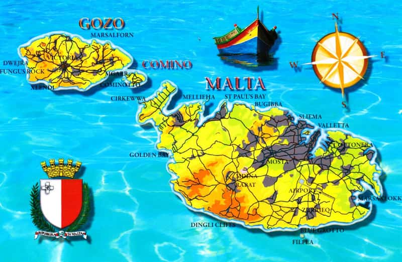 Карта Мальты
