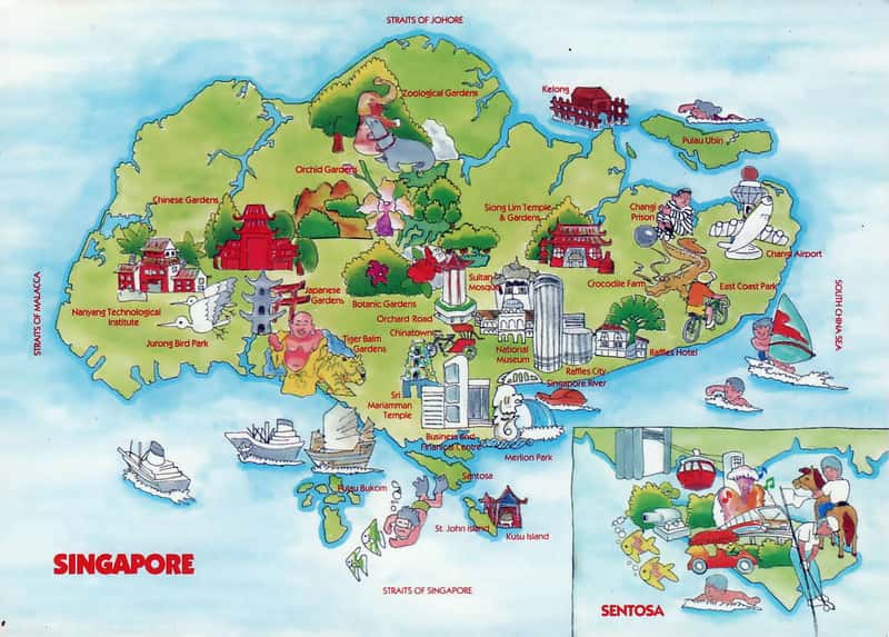 Туристическая карта Сингапура