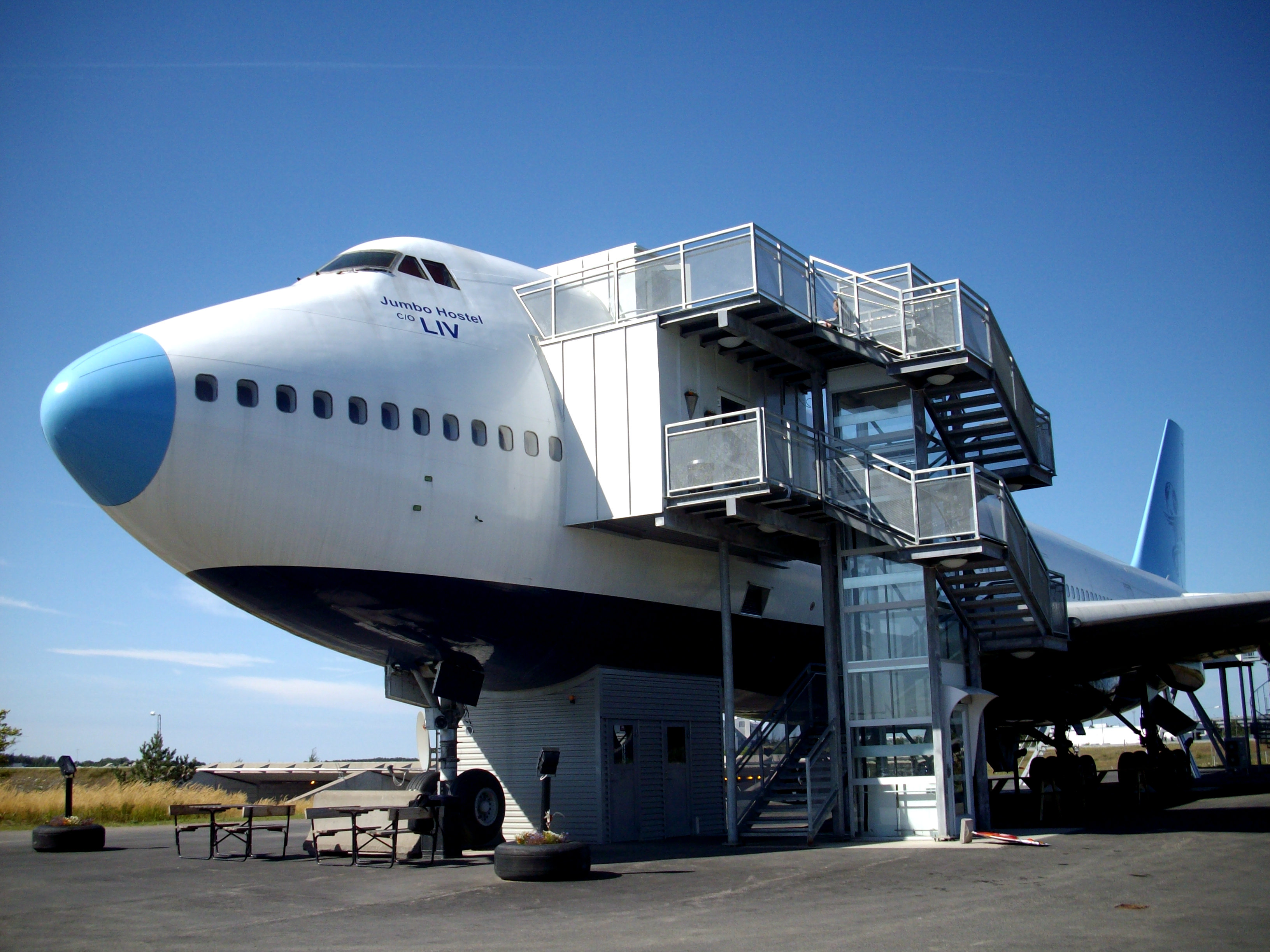 Хостел Pecture в Стокгольме предлагает размещение на борту самолета Jumbo Jet