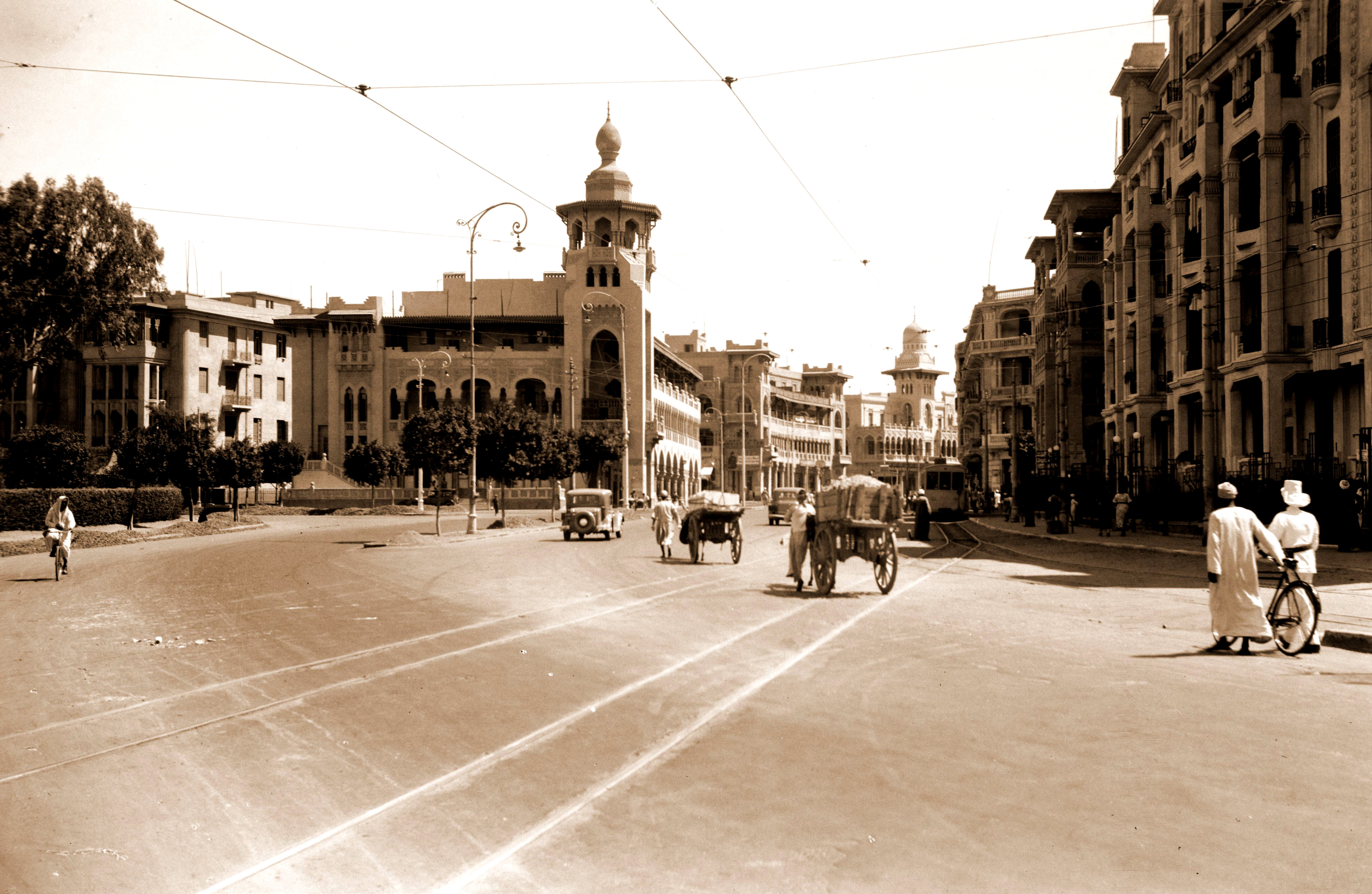 Улицы района Гелиополис в Каире, 1930 год