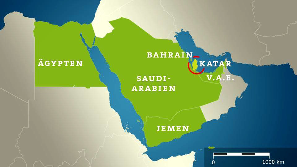 Где находится Катар на карте