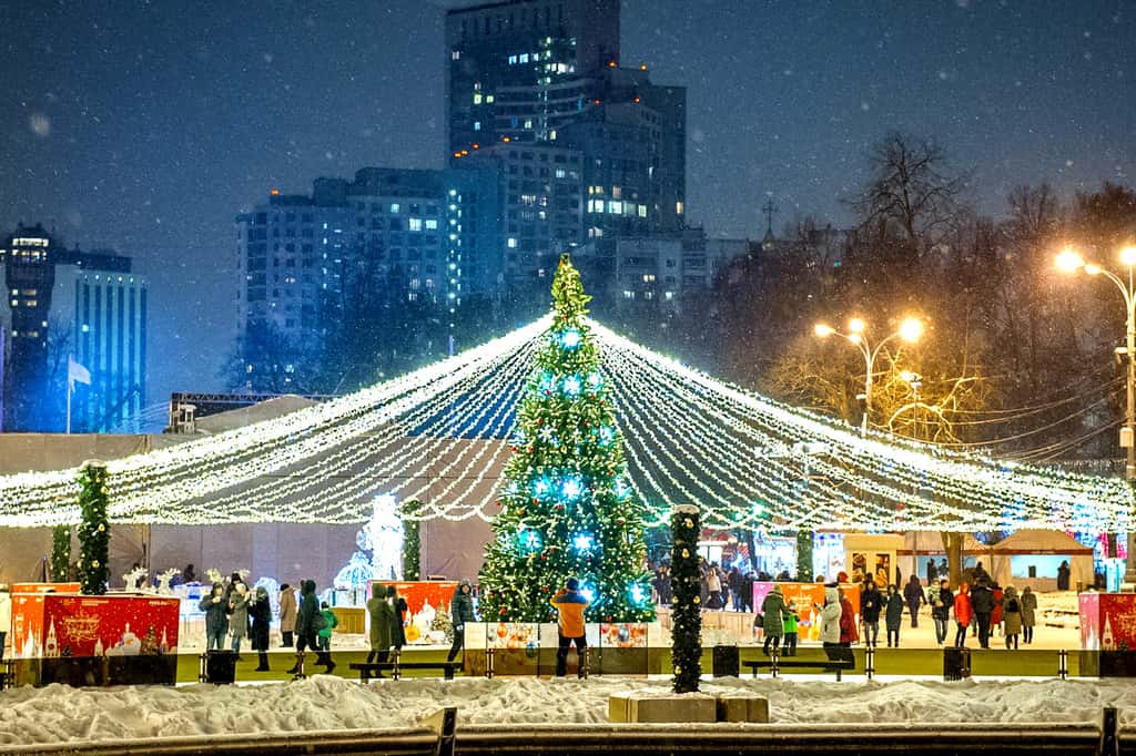 Путешествие в Рождество в парке