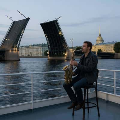 Теплоходная прогулка «Танец мостов». Живая музыка: саксофон и тромбон