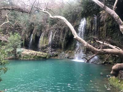 Руины города Перге и водопад Куршунлу