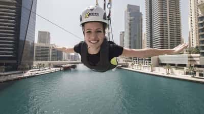 Полёт над Дубай Мариной - зиплайн, фото и видео на память