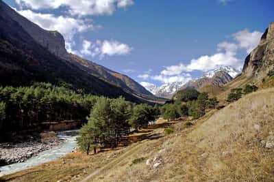 Водопад Абай-Су и гора Тихтенген из Нальчика