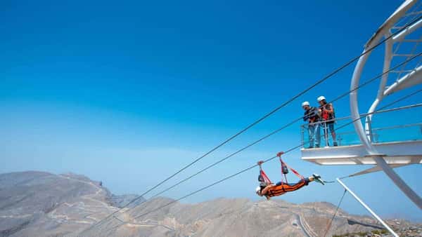 Полет над горными вершинами - ZipLine в Рас-Аль-Хайме