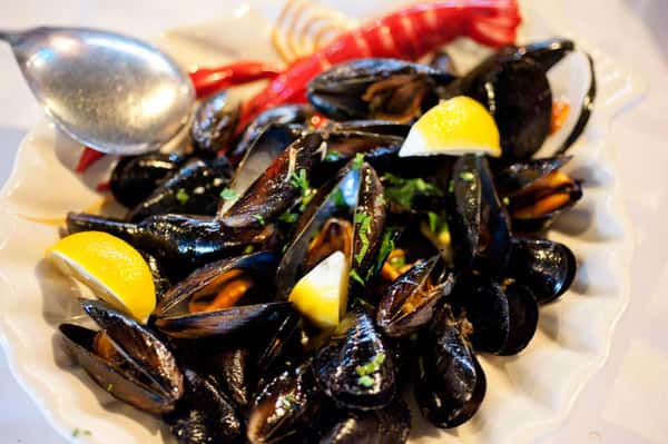 Мидии поданные в ресторане Jadran Kod Krsta, Будва, Черногория
