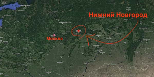 Где находится Нижний Новгород на карте